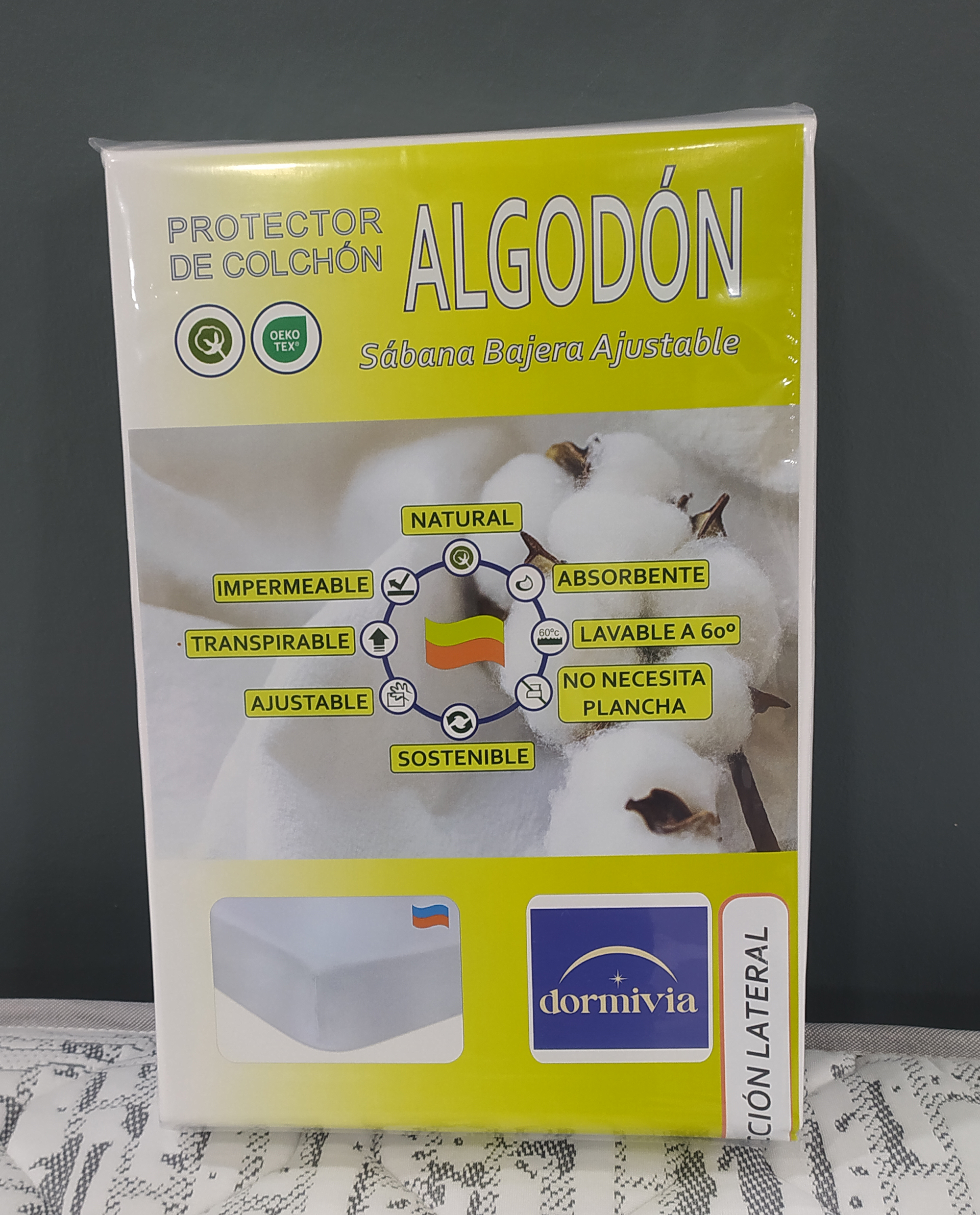 Imagen de Protector termo due protegido lateral impermeble algodón 100%